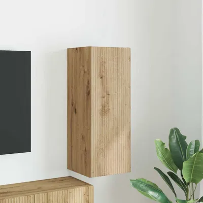 Produktbild von "Schlussverkauf" TV-Wandschrank moderne - Wand Hängeboard - für das Wohnzimmer - Wandmontiert Kunsthandwerk Eiche 30x31x80 cm  C14683