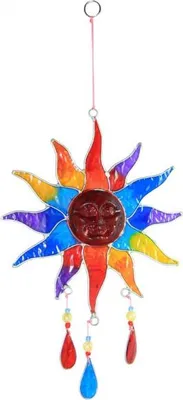 Produktbild von Bunter Sonnenfänger in Sonnenform, mit einer Höhe von ca. 15 cm, für Fensterdekoration