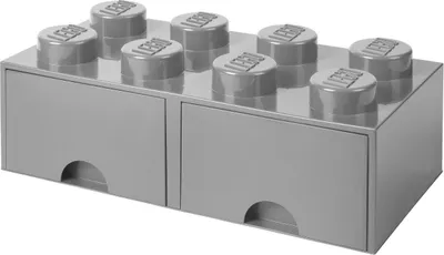 Zdjęcie produktu dla LEGO® Pudełko do przechowywania z szufladami Szare 50x25x18 cm