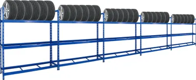 Produktbild von Mega Deal | 5x Reifenregal Tiger XL | HxBxT 200x180x45 cm | 300kg Fachlast | bis zu 105 Reifen | Blau