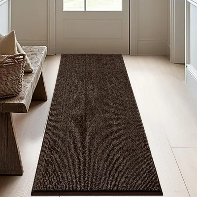 Produktbild von Waschbarer Teppich Läufer 60 x 150 cm, Schmutzfangmatte Innen, rutschfest, Braun
