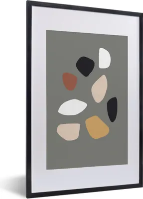 Produktbild von MuchoWow® Gerahmtes Poster Minimalismus - Pastell - Gestaltung 40x60 cm - Poster mit Schwarzem Bilderrahmen Wandposter Rahmen Foto Bilder - Poster in Rahmen