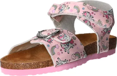 Produktbild von girlZ onlY Kinder-Mädchen-Sandalette mit Tieffußbett Einhörner Pink-Mehrfarbig, Farbe:rot, EU Größe:30