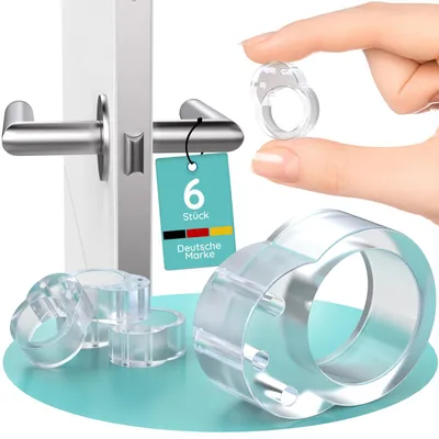Produktbild von Türgriffstopper [6 Stück] – Transparenter Silikon-Türgriffschutz, Türgriffstopper & Türgriffstopper – Wandschutz für Türgriffe & Türgriffe, Türgriffstopper