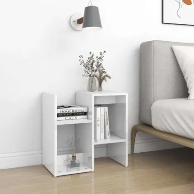 Produktbild von Möbel Nachttisch Elegantes Design - Beistelltisch - Nachtschrank - Hochglanz-Weiß 50x30x51,5 cm Holzwerkstoff Top8480178