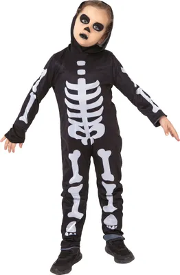 Immagine prodotto di Costume da scheletro per bambini in bianco e nero - 104/116 (5-6 anni)