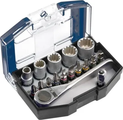 Produktbild von kwb 118900, Steckschlüsselsatz, Blau, Transparent, 5 Kopf/Köpfe, 1/4", 6,10,12,13 mm