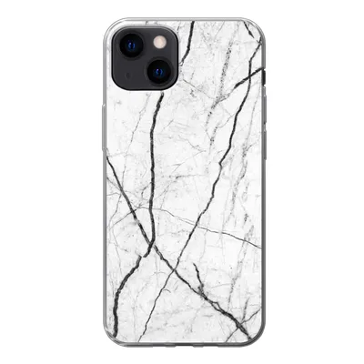 Produktbild von MuchoWow® Handyhülle Schutzhülle Hülle für iPhone 13 Marmor - Schwarz - Weiß Silikon Softcase Handy Hülle - Karteninhaber