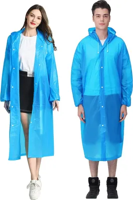 Produktbild von Tragbarer EVA-Regenmantel, wiederverwendbarer Poncho mit Kapuze und elastischen Bündchen $ Schützender Regenmantel mit Knopf, Poncho, modischer dicker EVA-Regenmantel für Erwachsene, Männer und Frauen $ Tragbarer EVA-Regenmantel mit elastischen Bündchen