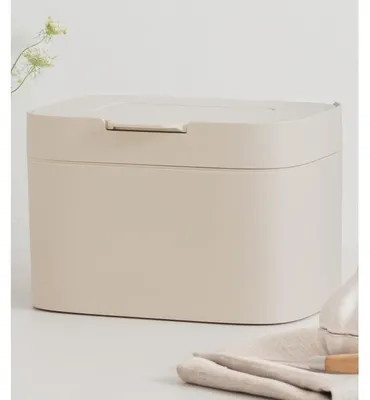 Immagine prodotto di Pattumiera per umido - Cucina - 4,5 litri - Taupe - Con coperchio e filtro al carbone