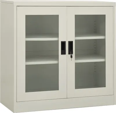Zdjęcie produktu dla Szafka na dokumenty, jasnoszara, 90x40x90 cm, stalowa