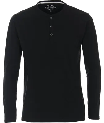 Produktbild von Redmond - Regular Fit - Herren Henley Shirt Langarm in verschiedenen Farben (668), Größe:XL, Farbe:Schwarz(90)