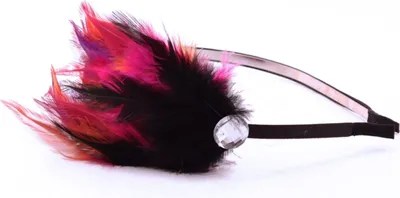 Produktbild von Haarreif mit Feder 09 - pink-orange-lila