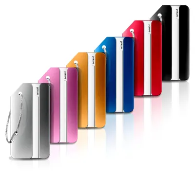 Produktbild von 6 Aluminium Kofferanhänger mit Adressschild in 6 Farben