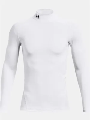 Produktbild von Under Armour ColdGear Compression Mock für Herren, Erwachsener, Männlich, Weiß, Überziehhemd, Einfarbig, White / Black - 100