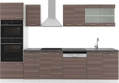 Produktbild von Küchenzeile Vicco R-Line Edelgrau 300 cm mit Hochschrank, AP Anthrazit, Model 42250