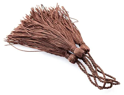 Produktbild von Vintageparts Quaste Perlgarn braun 110,5x7mm, 4 Stück
