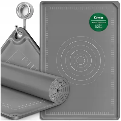 Obrázek produktu pro Avocado Home | Silikonová podložka na pečení 80×60 cm - šedá - vysoký okraj - protiskluzová a hygienická