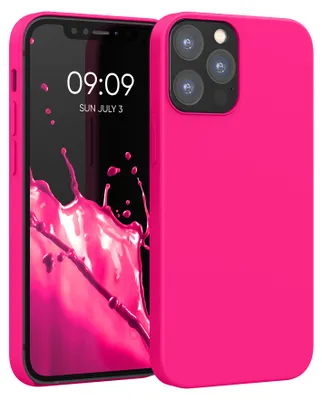 Produktbild von kwmobile Handyhülle für iPhone 12 Hülle / iPhone 12 Pro Hülle - Silikon Handy Case - weiche Oberfläche - kabelloses Laden - Neon Pink