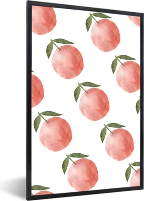 Produktbild von MuchoWow® Gerahmtes Poster Obst - Äpfel - Weiß 60x90 cm - Poster mit Schwarzem Bilderrahmen Wandposter Rahmen Foto Bilder - Kunst