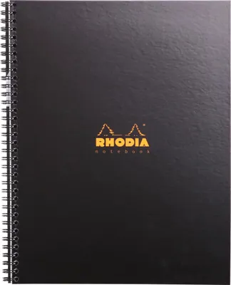 Produktbild von Rhodia 5x Notebook mit Doppelspirale A4+ 80 Blatt liniert 90g - Schwarz 191310C