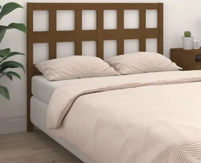 Produktbild von "Rabatt" Bettkopfteil modern - Kopfteil für Bett - Honigbraun 125,5x4x100 cm Massivholz Kiefer - Kopfteile CC21629