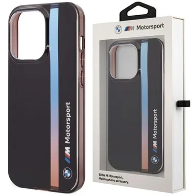Produktbild von BMW, Hülle iPhone 14 Pro stoßfest Tricolor Stripe sportlich, Schwarz