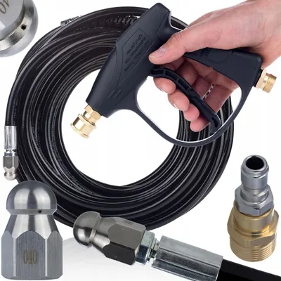 Zdjęcie produktu dla CanalJet M22 Compact – Zestaw do czyszczenia kanalizacji | Wąż 20 m M22 | Adapter 1/4" | Pistolet 300 bar | Do myjek Karcher K2–K7