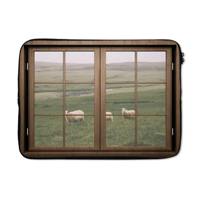 Produktbild von MuchoWow® Laptop Hülle 14 ZollDurchsichtig - Schafe - Tiere Laptoptasche - Laptoptasche - Stoßsicher - Schutzhaube