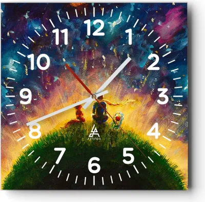 Produktbild von Wanduhr - Quadrat - Glasuhr - Mann Natur - 40x40cm - Schleichendes Uhrwerk - Lautlos - zum Aufhängen bereit - Dekoration Modern - Wanddekoration aus Glas - C4AC40x40-3510