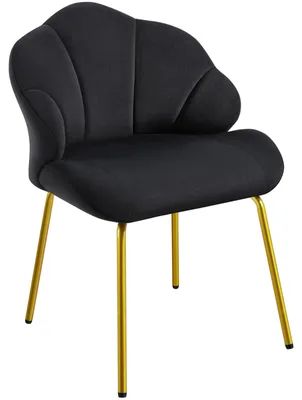 Immagine prodotto di Poltrona lounge - Schienale a conchiglia - Nero - Velluto - Portata 136 kg