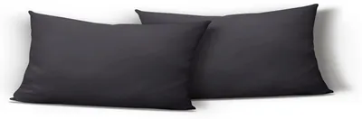 Produktbild von 2er Set Kissenbezug Kissenhülle Kopfkissenhülle 40x80cm anthrazit Uni Microfaser