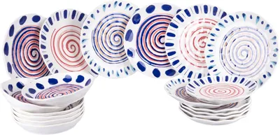 Immagine prodotto di Villa d'Este Home Services, set Sahara, 18 pezzi / 6 persone - 6 piatti piani, 6 piatti da colazione e 6 piatti fondi