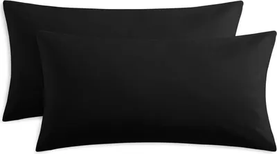 Produktbild von Kissenbezug 40x80 Schwarz 2er Set Mikrofaser Reißverschluss