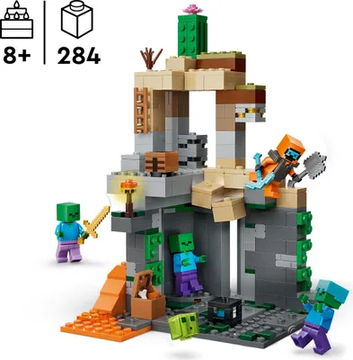 Produktbild von LEGO Minecraft Zombieverlies - Bauspielzeug für Rollenspiele - Minecraft-Spielset für Jungen und Mädchen ab 8 Jahren mit 3 Zombies, einem Krieger und Videospielzubehör - 21587