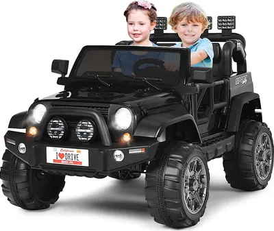 Produktbild von 12V Elektroauto für Kinder, 2 Sitzer Kinderfahrzeug mit 2,4 Ghz Fernbedienung & LED-Licht & Musik & USB,  Elektro Auto für Kinder ab 3 Jahre (Schwarz)