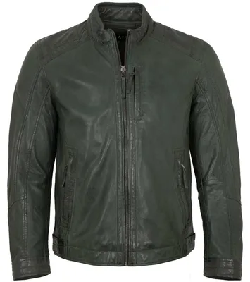 Produktbild von Jilani - Herren Lederjacke Lammnappa dunkelgrün : 60