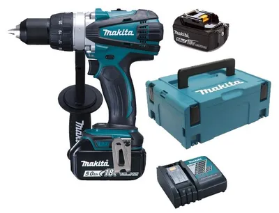 Image de Perceuse visseuse 18V + 2 batteries 5Ah + chargeur + coffret MAKPAC - MAKITA - DDF458RTJ