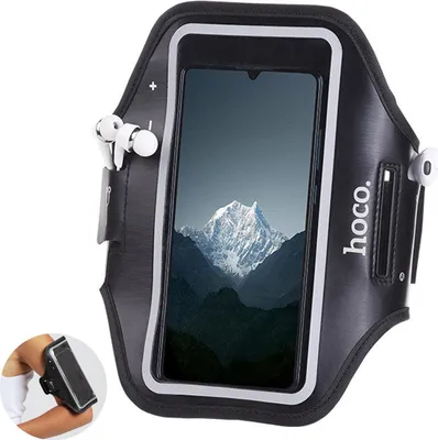 Produktbild von Hoco BAG01 Sport Armband ? Handy Arm Tasche für Smartphone, Laufarmband für Jogging, Fitness & Outdoor, Schwarz