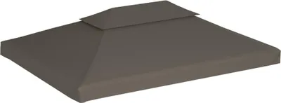 Produktbild von vidaXL Pavillon-Dachplane mit Kaminabzug 310 g/m² 4x3 m Taupe