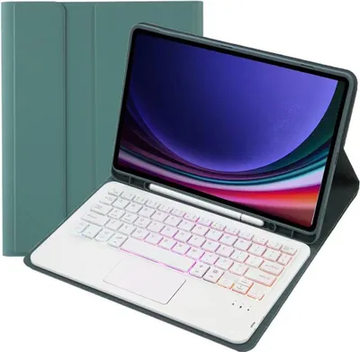 Image de INF Étui Clavier Bluetooth Vert Foncé avec Touchpad pour Galaxy Tab S9+