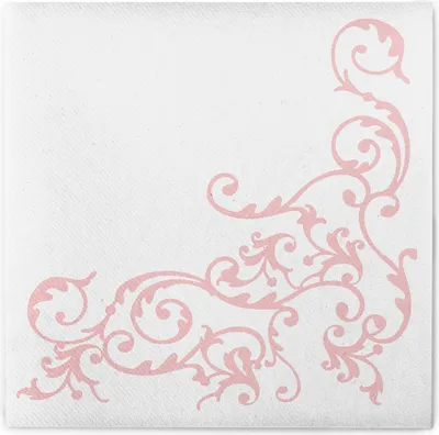 Produktbild von Airlaid Serviette Pomp in Rosa-Weiss, 40 x 40 cm, 50 Stück - Mank