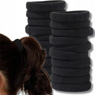 Produktbild von EDIBAZZAR | Elastische Bänder Großes Set mit starken Haarbändern 20 Stück Schwarz Elastisch