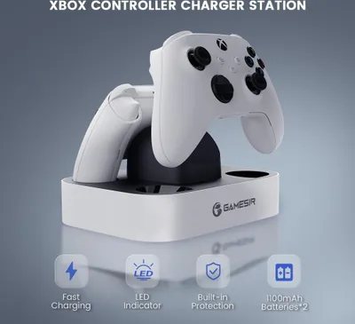 Produktbild von GameSir Controller-Ladestation für Xbox One/Xbox Series X|S Controller, schnelle Dual-Ladedocks für Xbox One X|S mit 2 x 1100 mAh wiederaufladbarem Lithium-Akku, LED-Anzeige