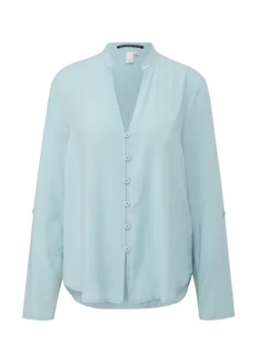 Produktbild von s.Oliver Bluse Regular Fit mit 3/4 Arm, V-Ausschnitt und Stehkragen