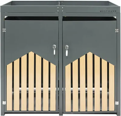 Produktbild von Oceľový box na odpadky Westmann na 2 odpadkové koše 240 litrov antracit 84x134x125 cm