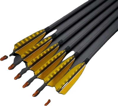 Produktbild von Bogenschießen Carbonpfeile, 32 Zoll, langlebig und leicht, 24 Stück Gelb