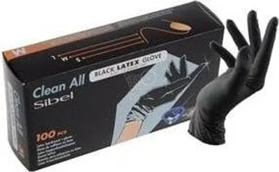 Produktbild von Sibel Lockenwickler Sibel Clean All Black Latex Glove M 100Stuks