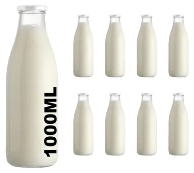 Glasflaschen 1000 ml, 8er-Pack, Schraubverschluss, luftdicht