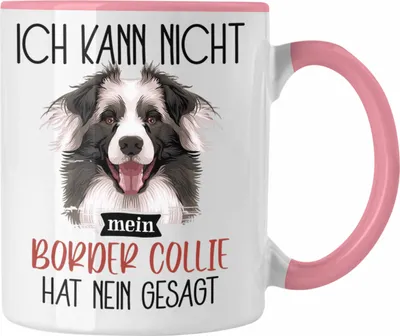 Produktbild von Trendation - Border Collies Besitzer Tasse Geschenk Lustiger Spruch Geschenkidee Ich Kann Nicht Mein Border Collies Hat Nein Gesagt (Rosa)